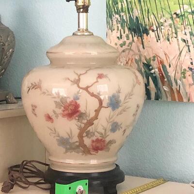 Lot 49 - Chinoiserie Lamp, Rosewood Base