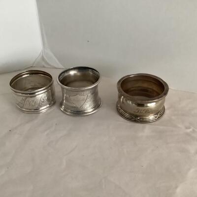 F534 Set of Three Sterling Napkin Rings