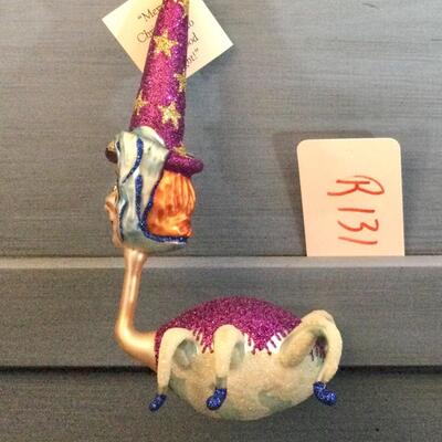 R 131. Blown glass witch creature ornament