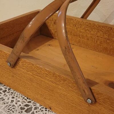 Lot 230: Vintage 22" Wood Box with Metal Handles