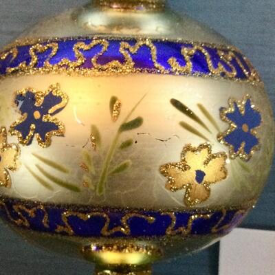 R  127. Blown glass indented ornament
