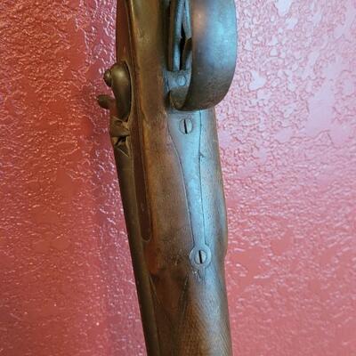 Lot 232: Antique Double Barrel Black Powder Rifle