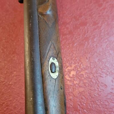 Lot 232: Antique Double Barrel Black Powder Rifle