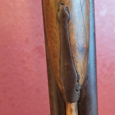 Lot 232: Antique Double Barrel Black Powder Rifle