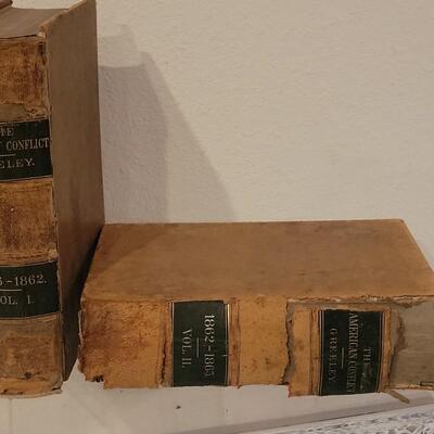 Lot 235: 1864  The American Conflict Vol. 1 & 2 by Horace Greeley