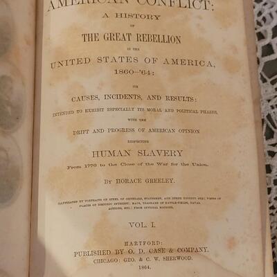 Lot 235: 1864  The American Conflict Vol. 1 & 2 by Horace Greeley