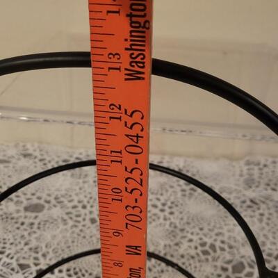 Lot 240: Metal Plate Stand and (3) Wood Plate Racks