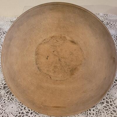 Lot 246: Antique Turned Wood Bowl with Outer Rim