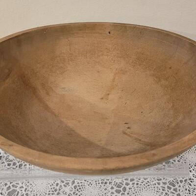 Lot 246: Antique Turned Wood Bowl with Outer Rim