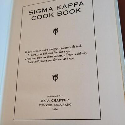Lot 254: Vintage 1924 Denver SIGMA KAPPA Sorority Cook Book