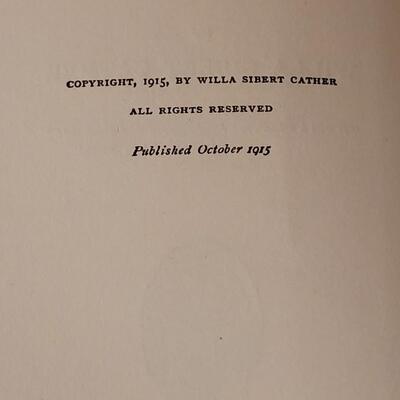 Lot 275: (3) Willa Cather Books " O Pioneer", "The Song of the Larks" and "My Antonia"