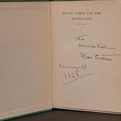 Lot 276: Inscribed / Signed Willa Cather "Death Comes for the Archbishop"