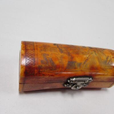 Asian Etched Trinket Box
