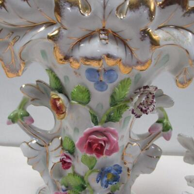 2 - Vintage Hal-Sey Fifth Bisque Porcelain Victorian Elegant Vase's Japan