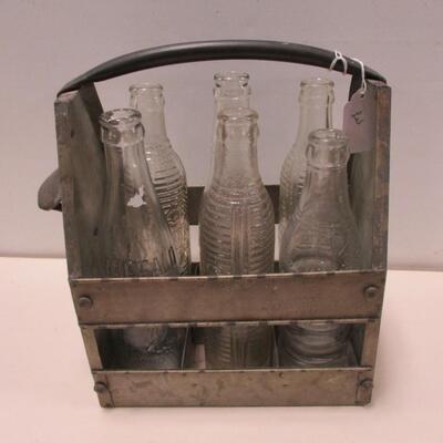 Vintage Bottle Holder With Opener On The Side - Bottles Included
