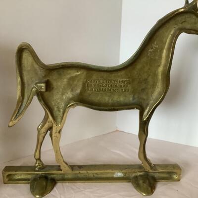 E551 Virginia Metal Crafters Brass Horse and Brass Candlestick & Cup