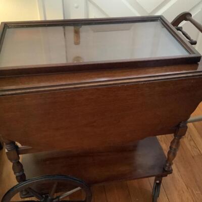 E558 Grand Rapids Tea Cart by Paalman Co with Glass Tray