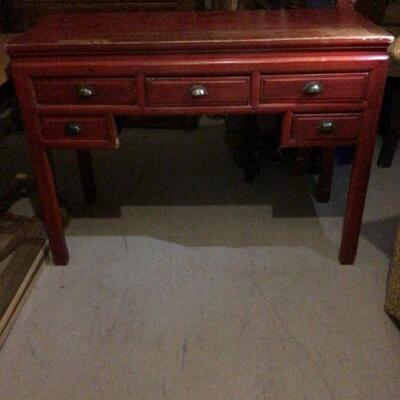 Red Painted Farmhouse Style Table/Desk