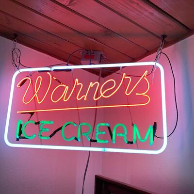 Warners Ice Cream Neon Window Sign