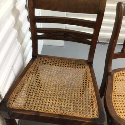 Two Antique Chairs with Cane Seats