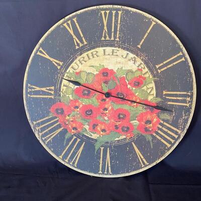 Large Poppy Flower Clock - 24in