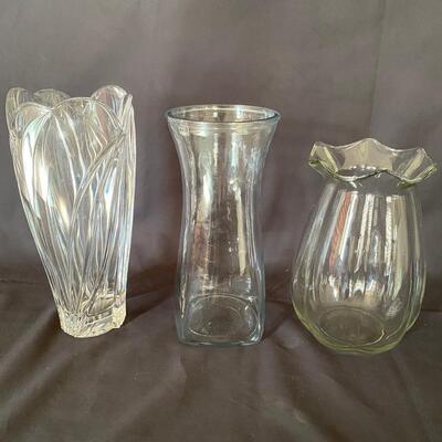3 Glass Vases