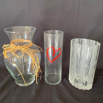 3 Glass Vases
