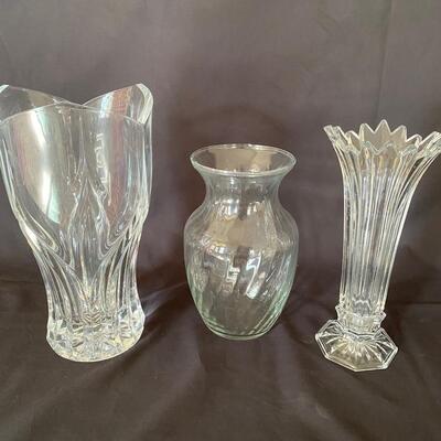 3 Glass Vases