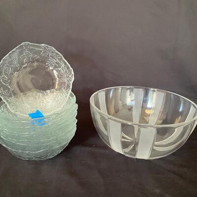 Clear Glass Dessert Dishes and Bowl