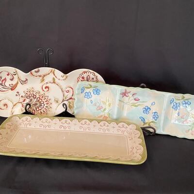 3 Long Serving Plates