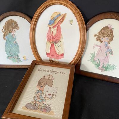 Precious Moments Cross-stitch Pictures, Watercolor Painting