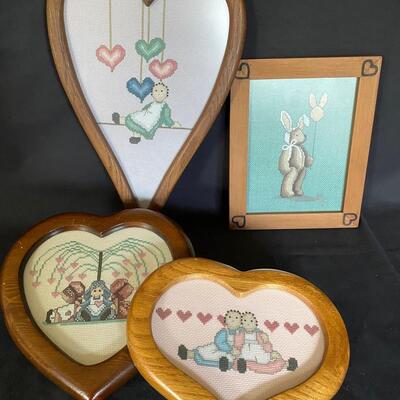 Cross-stitch in Heart Frames