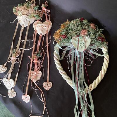 Three Ceramic Heart Wall Decorations