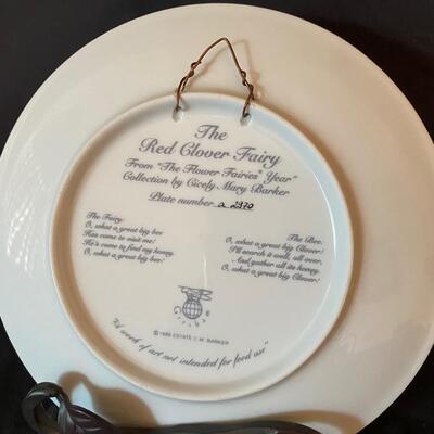 Red Clover Flower Fairy Decorative Plate