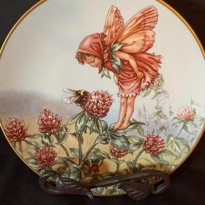 Red Clover Flower Fairy Decorative Plate