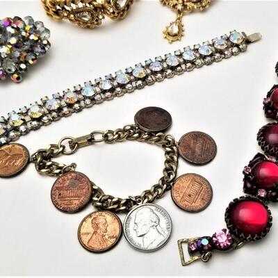 Lot #270  Vintage Costume Jewelry Lot - six pieces