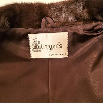 Lot #271  Beautiful Full Length Mink Coat (Kreegers) - great condition