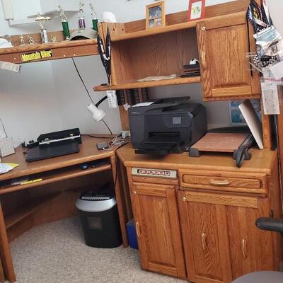 Large Sold Oak Home Offer Desk with Filing Cabinet $300