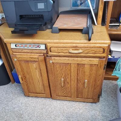 Large Sold Oak Home Offer Desk with Filing Cabinet $300