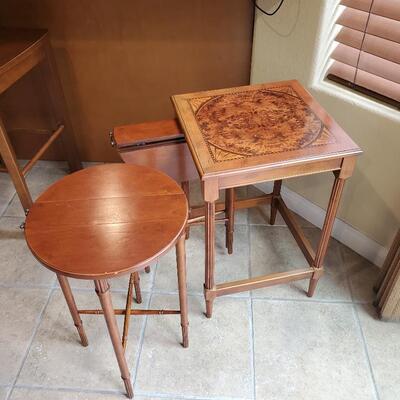 Sale Asset Table With 2 Small Fold Up Round Tables, $50