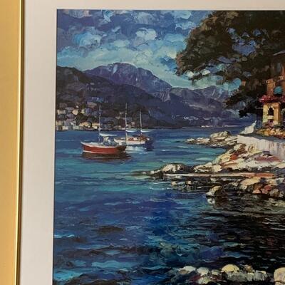 Lot  289 Framed and Matted Colorful Landscape Print (Large 33x30 inches)