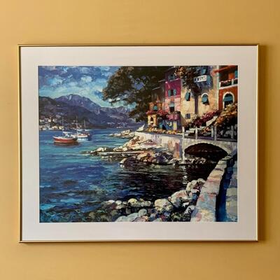Lot  289 Framed and Matted Colorful Landscape Print (Large 33x30 inches)