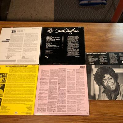 Lot of 5 Powerhouse Women Singers Vinyl Records Billie Holiday Sarah Vaughan Dinah Washington