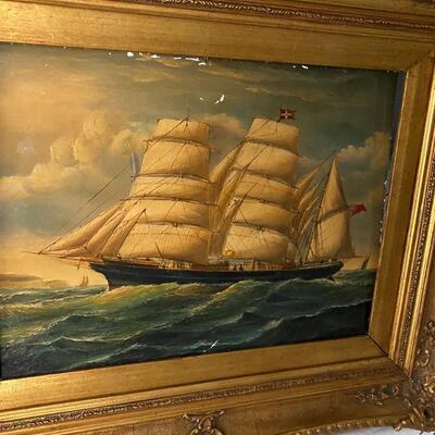 Antique Ship Painting