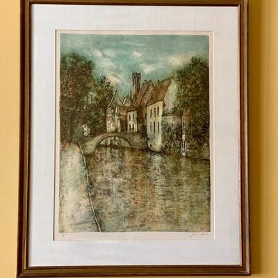 Lot 297: "Le Vieux Pont" by Bernard Gantner Signed & Numbered, w/COA.