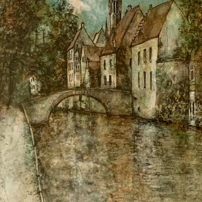 Lot 297: "Le Vieux Pont" by Bernard Gantner Signed & Numbered, w/COA.