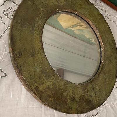 Round Metal Framed Wall Mirror