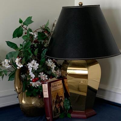 Lot 298: Large Brass Goose/Swan Planter and More
