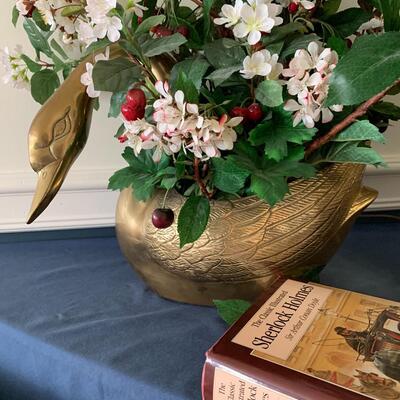 Lot 298: Large Brass Goose/Swan Planter and More