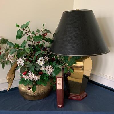 Lot 298: Large Brass Goose/Swan Planter and More
